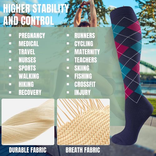 Bropite Compression Socks - 20-30 mmHg Circulation Support for Running, Travel & Yoga | 8 Pairs