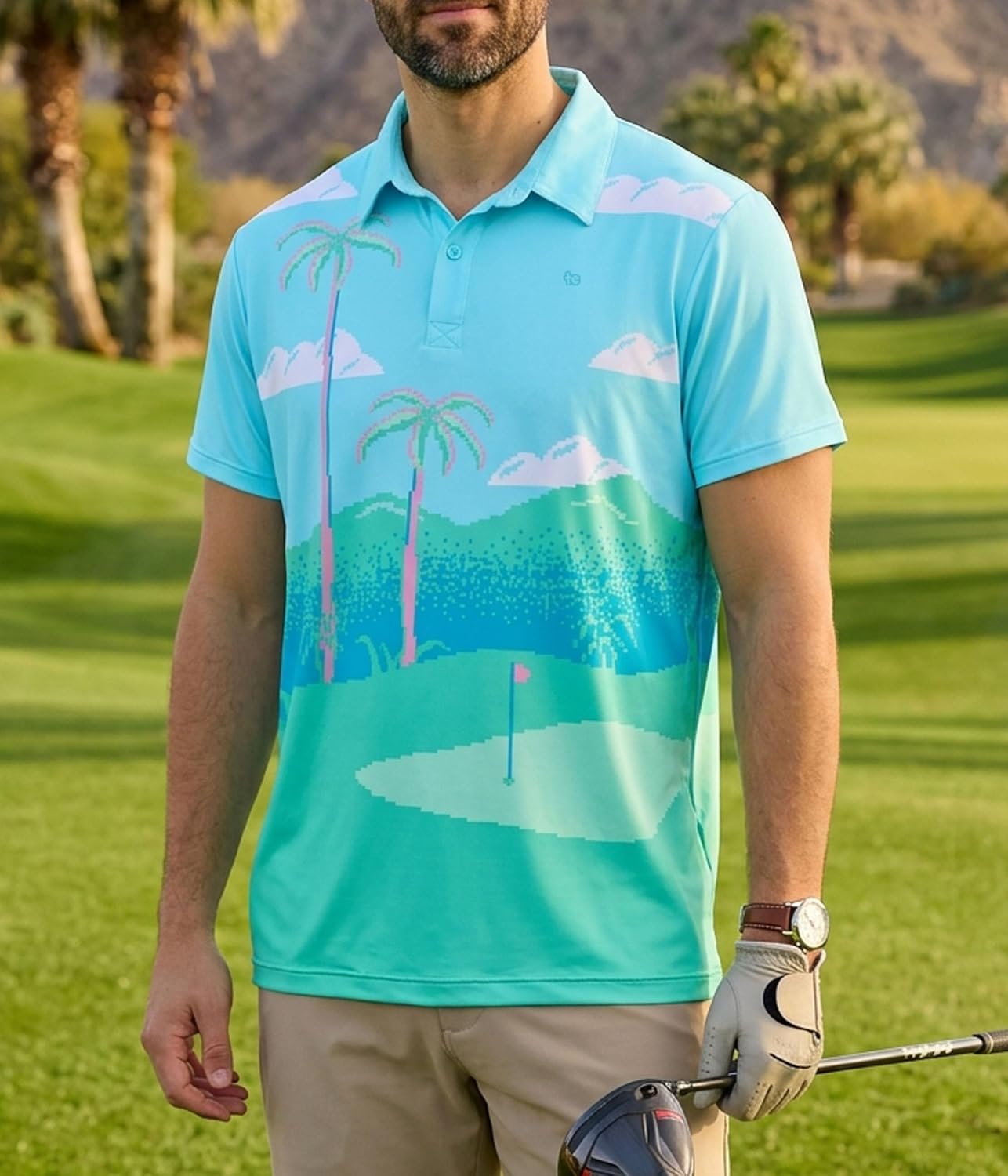 Tipsy Elves Men’s Golf Polo Shirt - Moisture-Wicking Stretch Fabric for Ultimate Comfort - Athletic Fit