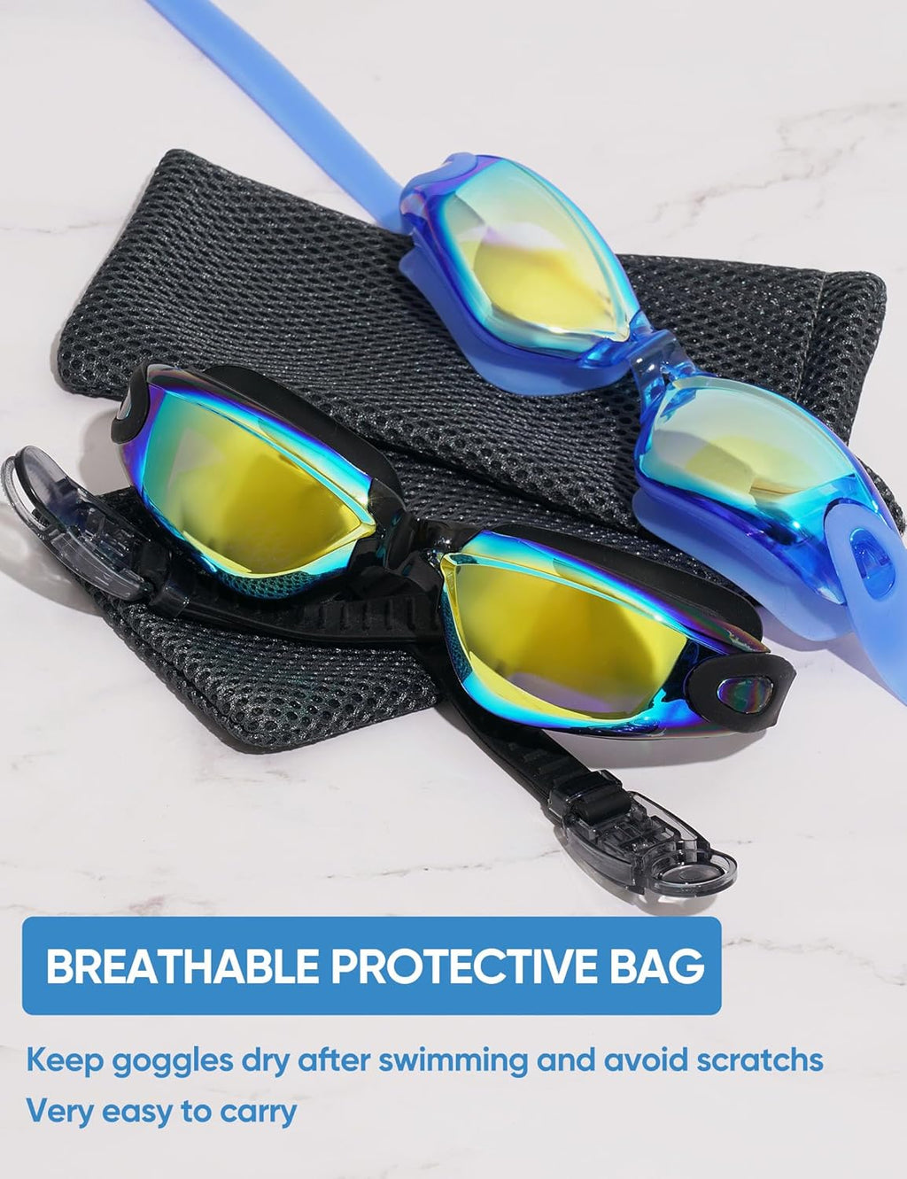 Skiennix Kids Swim Goggles - Anti-Fog Swimming Goggles for Ages 3-14 | 2 Pack for Boys & Girls