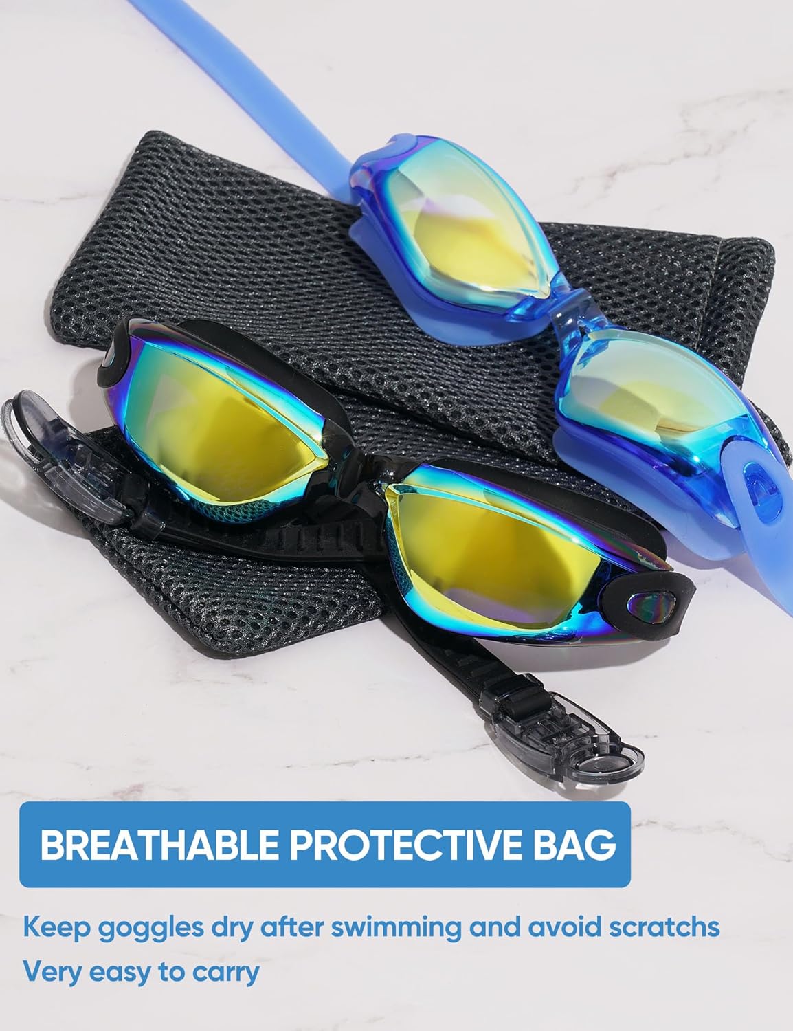 Skiennix Kids Swim Goggles - Anti-Fog Swimming Goggles for Ages 3-14 | 2 Pack for Boys & Girls