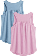 PINSPARK Women's Workout Tops - Lightweight Racerback Tank Shirts for Yoga & Gym | 2-Pack S-3XL