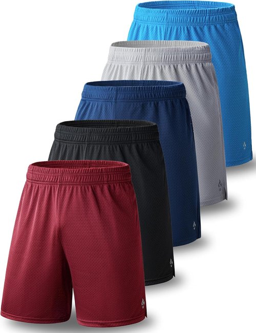 Liberty Pro Men's Athletic Shorts - 9 Inch Inseam, Quick Dry Mesh Basketball Gym Shorts with Pockets