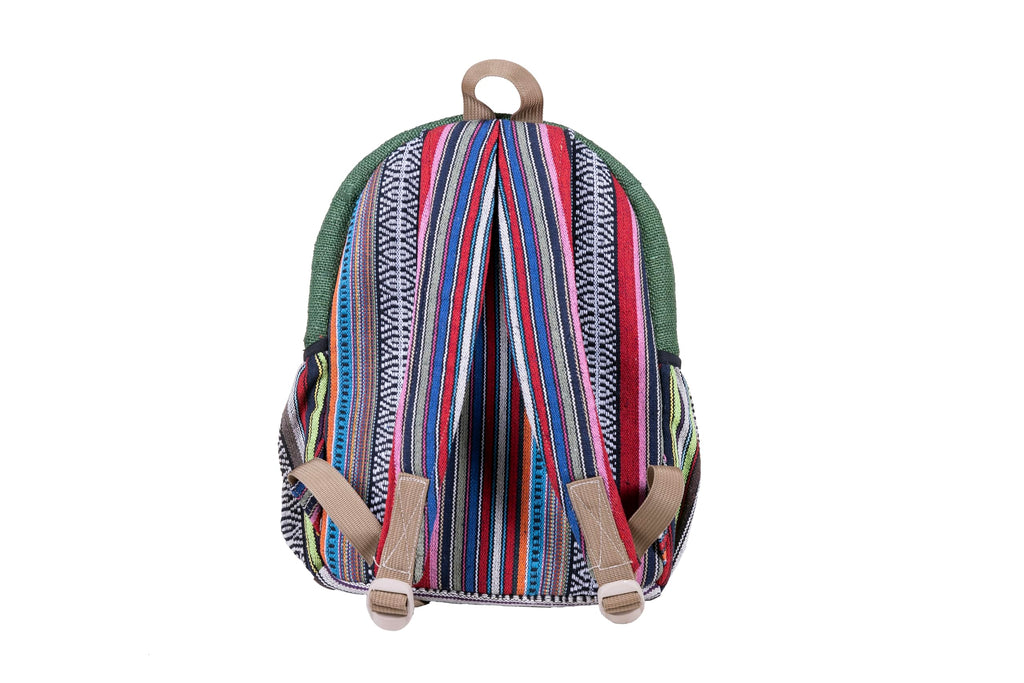 RARA Natural Handmade-Unique design and eco friendly Hemp Hippie backpack, very popular in FAIR TRADE. (Peace Tree), Medium