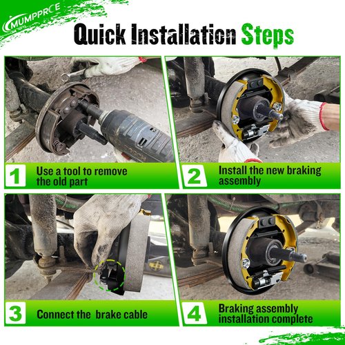 MUMPPRCE EZGO Golf Cart Brake Assembly, Rear Brake Kit fit EZGO 1996-UP TXT PDS/Medalist, YAMAHA G14 G16 G19 G20 G21 G22, Golf Cart Brake Cluster Includes Brake Shoes, OEM# 70998-G01 70998-G02