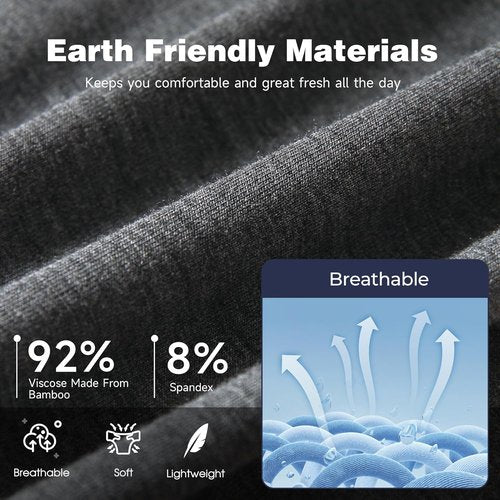 BAMBOO COOL Men's Ultra Breathable Boxer Briefs - Comfort Fit, No Riding Up | Multipack Options