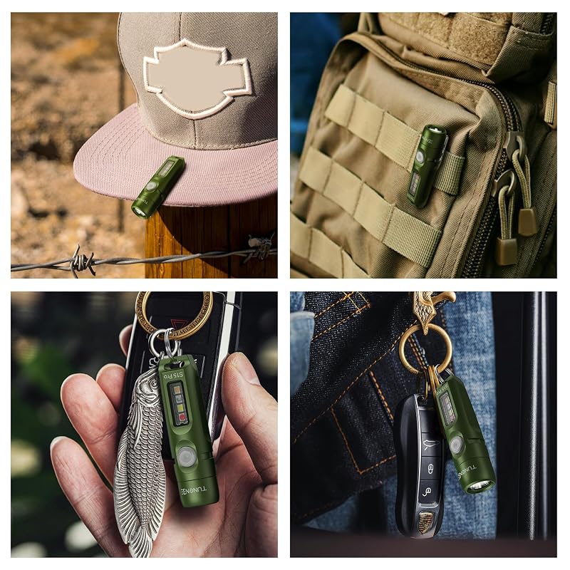 S15PRO Rechargeable Keychain Flashlight 750 Lumen with COB – Green (Variation of THIS listing)