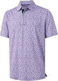 M MAELREG Men's Golf Polo Shirt - Short Sleeve Moisture-Wicking Performance with Stylish Print Patterns