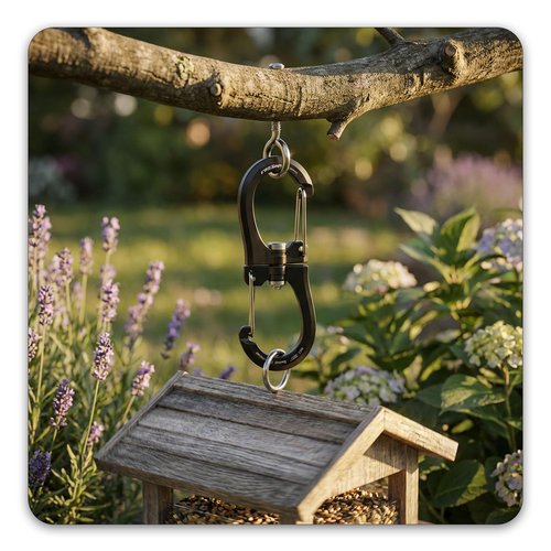 FresKaro 1kN Swivel Carabiner Clip, Heavy Duty Double-Ended Wire gate Carbineers, Small Non Locking Carabiners for Keys, Keychain, Hiking, Camping, Golf Bag, Water Bottle, Backpacking, Black, 5pcs