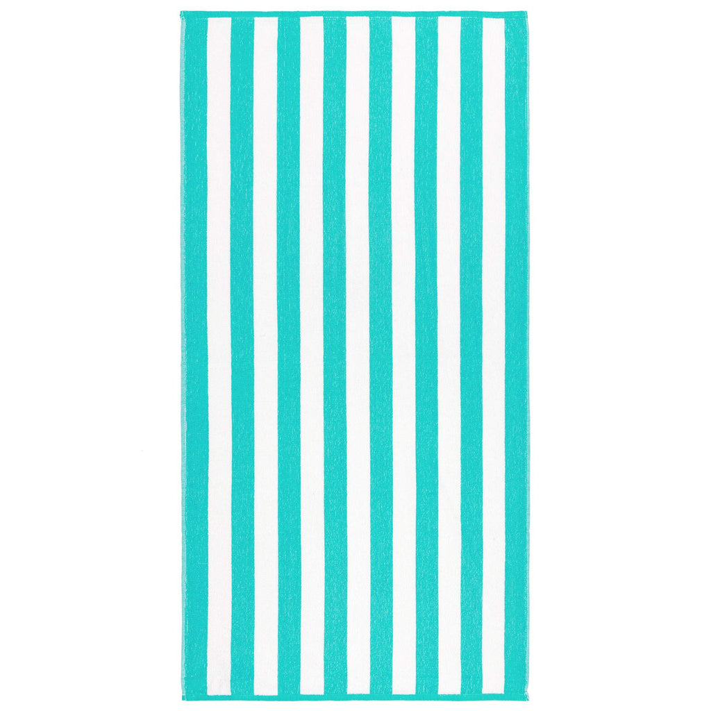 Beachland Classic Cabana Stripe Beach Towel - 30 x 60 inch - Soft Cotton Terry Resort Style Perfect for Beach and Pool (Royal-Mint-Tur, 6 Pack)