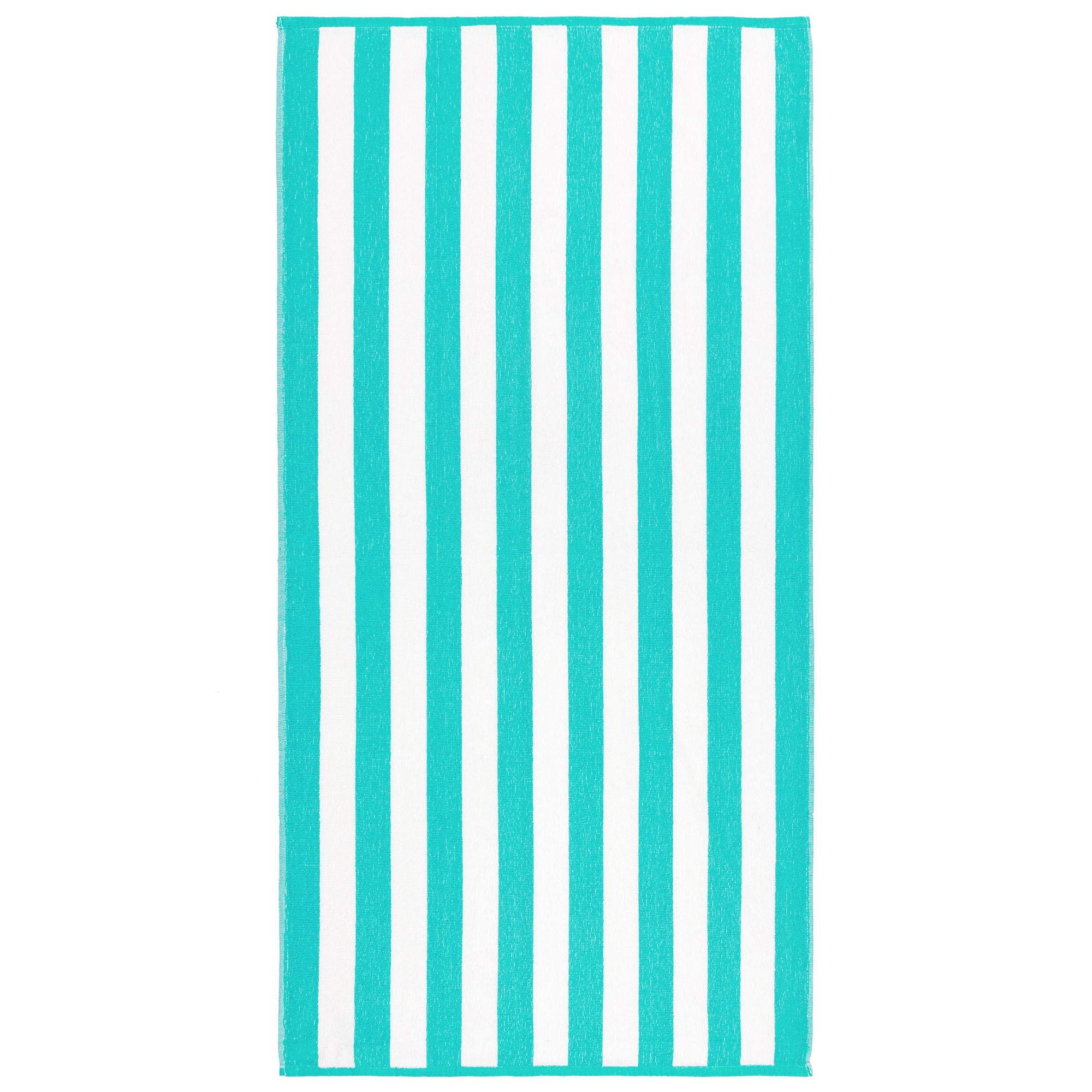 Beachland Classic Cabana Stripe Beach Towel - 30 x 60 inch - Soft Cotton Terry Resort Style Perfect for Beach and Pool (Royal-Mint-Tur, 6 Pack)