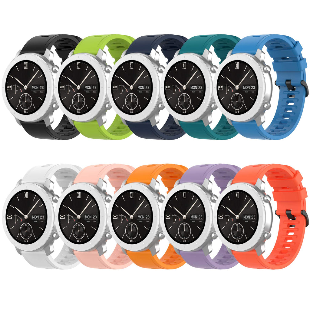 QGHXO Band for Amazfit GTS 4/4 Mini/3/2/2e/ GTR Mini/GTR 42mm/Active, Soft Silicone Replacement Band for Amazfit Bip 3/3 Pro/U Pro/S lite/Lite/S/U