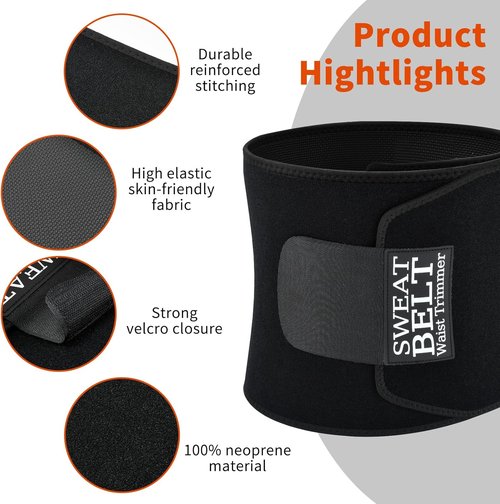 AMZBOSS Waist Trainer for Women & Men, Waist Sweat Band, Belly Band Sweat Belt, Stomach Wrap, Body Shaper Belt
