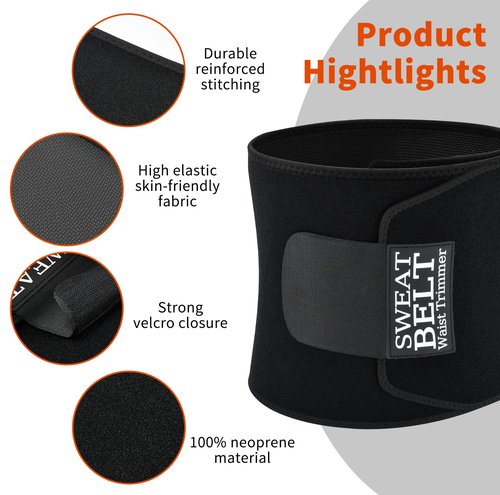 AMZBOSS Waist Trainer for Women & Men, Waist Sweat Band, Belly Band Sweat Belt, Stomach Wrap, Body Shaper Belt with Pocket (Black, X-Large)