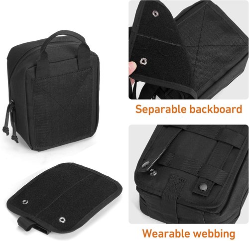 Gracedon Tactical MOLLE Medical Admin Pouch - Durable Laser Cut Utility Bag with Patch