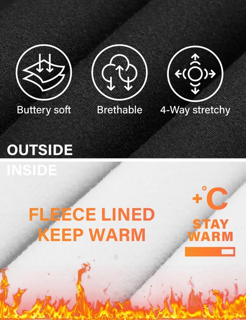 HEGALY Thick Fleece Lined Leggings for Women Tummy Control High Waisted Workout Thermal Warm Soft Yoga Pants for Cold Winter Dark Brown