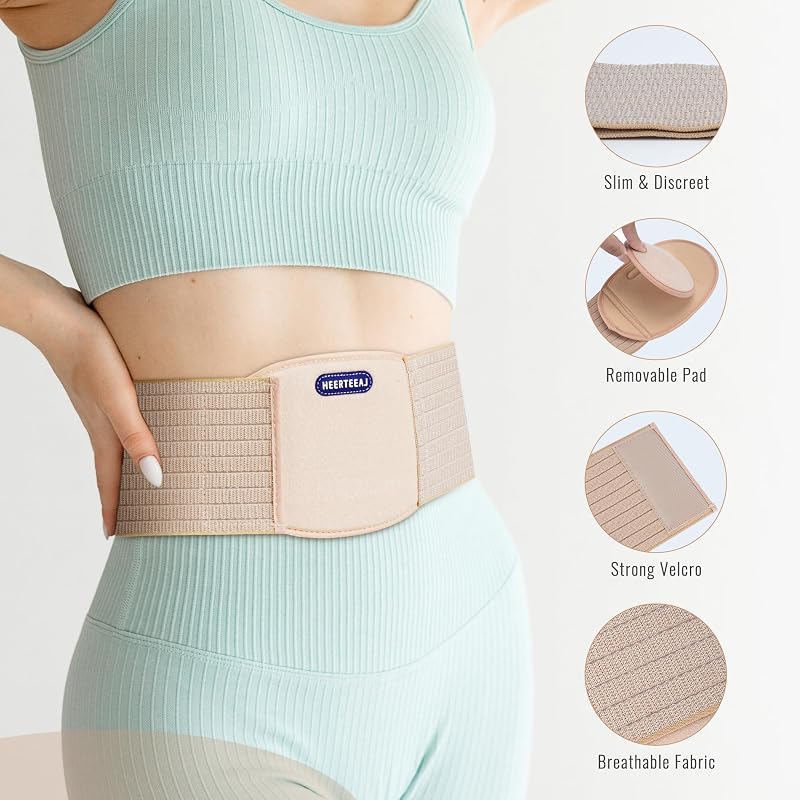 Large Umbilical Hernia Belt for Men & Women – Abdominal Support with 1 Pad
