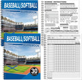 Skiennix Baseball Scorebook - 2 Pcs Softball Score Keeping Book for 30 Games | 11 x 14 Inches