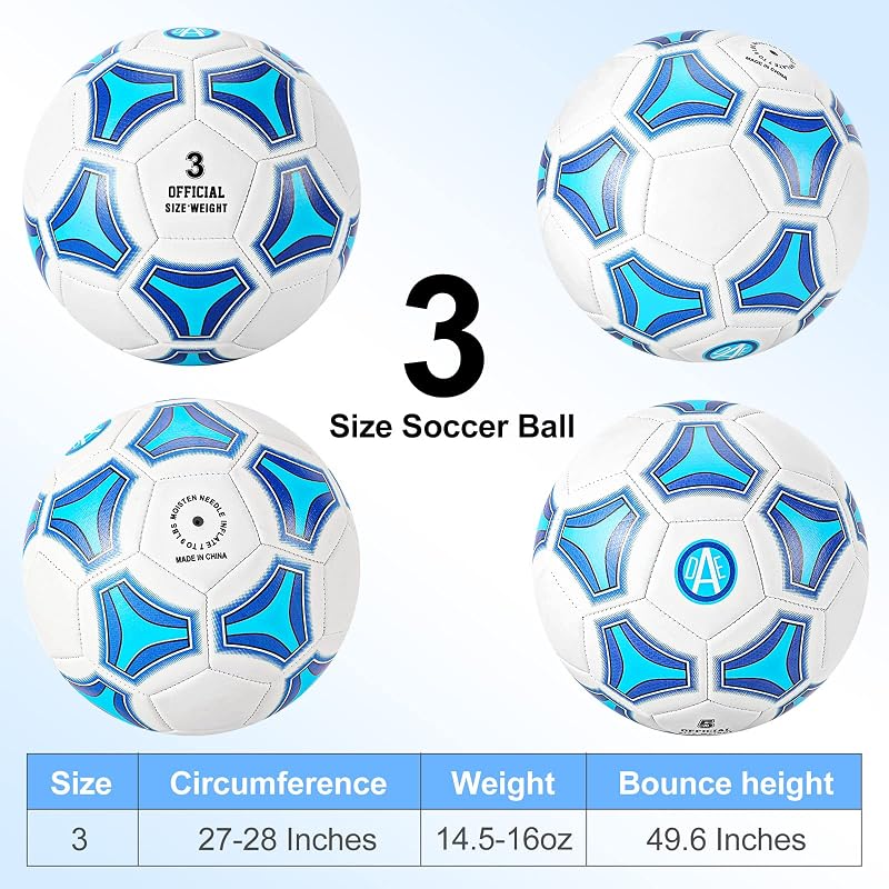 Color-Changing Soccer Ball Size 3-5 with Carry Net, Pump & Needles – UV-Activated Fun Gift for Kids (Blue 4-6 Age)