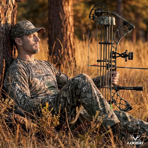 LOOGU Men's Camo Hunting Shirt - Lightweight Long Sleeve Camouflage Shirt for Fishing & Hiking