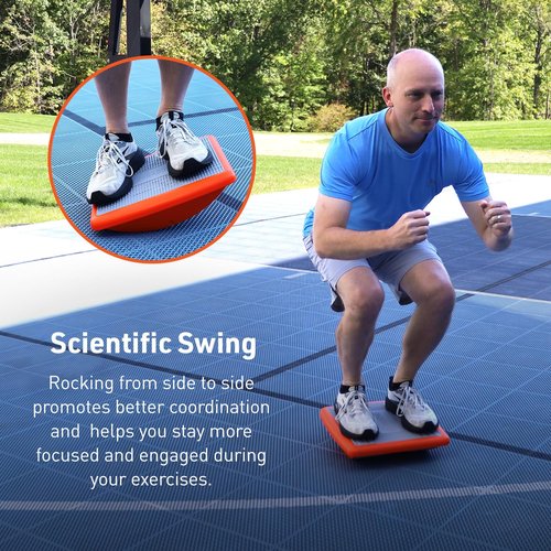 Body Sport Rocker Board for Balance Training, Standing Desk, Physical Therapy & More - Multipurpose, Lightweight, Non-Skid Wobble Board for Home Gym & Office, 400 lb. Weight Capacity