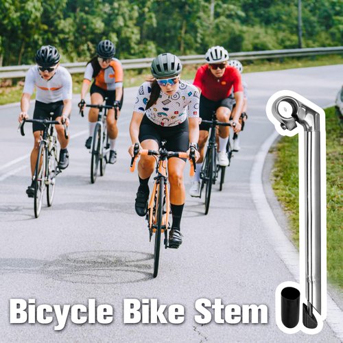 Bike Quill Stem 22.2mm x 300mm Clamp 25.4mm Aluminum Alloy and Steel Gooseneck Shape 1 Bolt Road Bicycle Handlebar Stem Y Clamp for Fixed Gear (300mm/11.8 Inch Length)