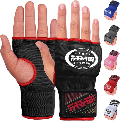 Farabi Quick Wraps Gloves - Gel Padded MMA Boxing Hand Wraps for Adults | 80cm Wrist Support Pair