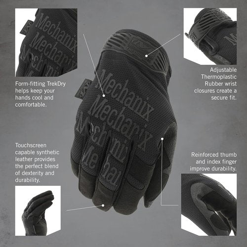 Mechanix Wear Original Tactical Gloves - High-Performance Anti-Slip Grip & Impact Resistance - Small - Covert Black