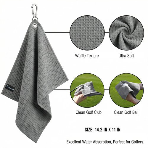 Quwiunx Golf Club Cleaner Kit with 360° Rotating Protective Cover, Strong Magnetic Golf Brush with Waffle Towel Set, Professional Golf Accessories for Men