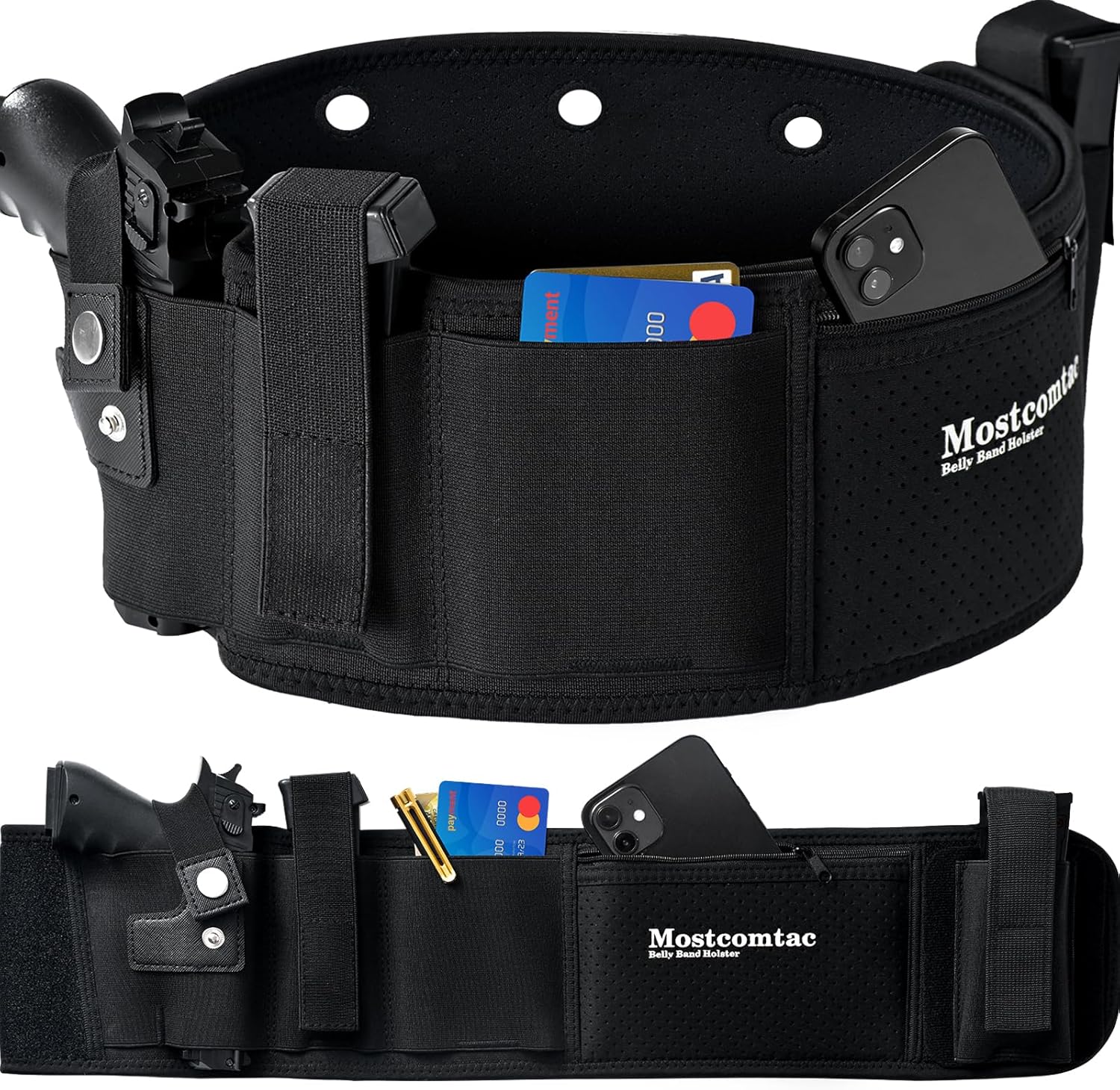 Skiennix Belly Band Holster - Comfortable & Breathable Neoprene Waistband | Fits Most Handguns