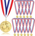 Quelay Gold Award Medals - 2 Inch 1st Place Metal Winner Medals with Neck Ribbons for Competitions