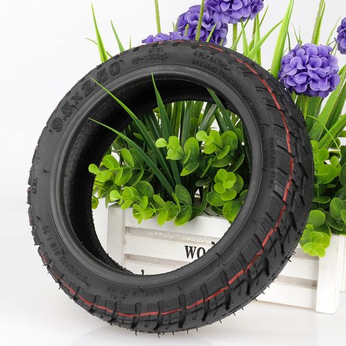 LHROPA 9.5 x 2.5 9.5-inch Rubber Explosion-proof Tubeless Tire + Straight nozzle Replace for NIU Kick Scooter KQi3 Sport/Pro/Max Electric Scooter Tyre Parts
