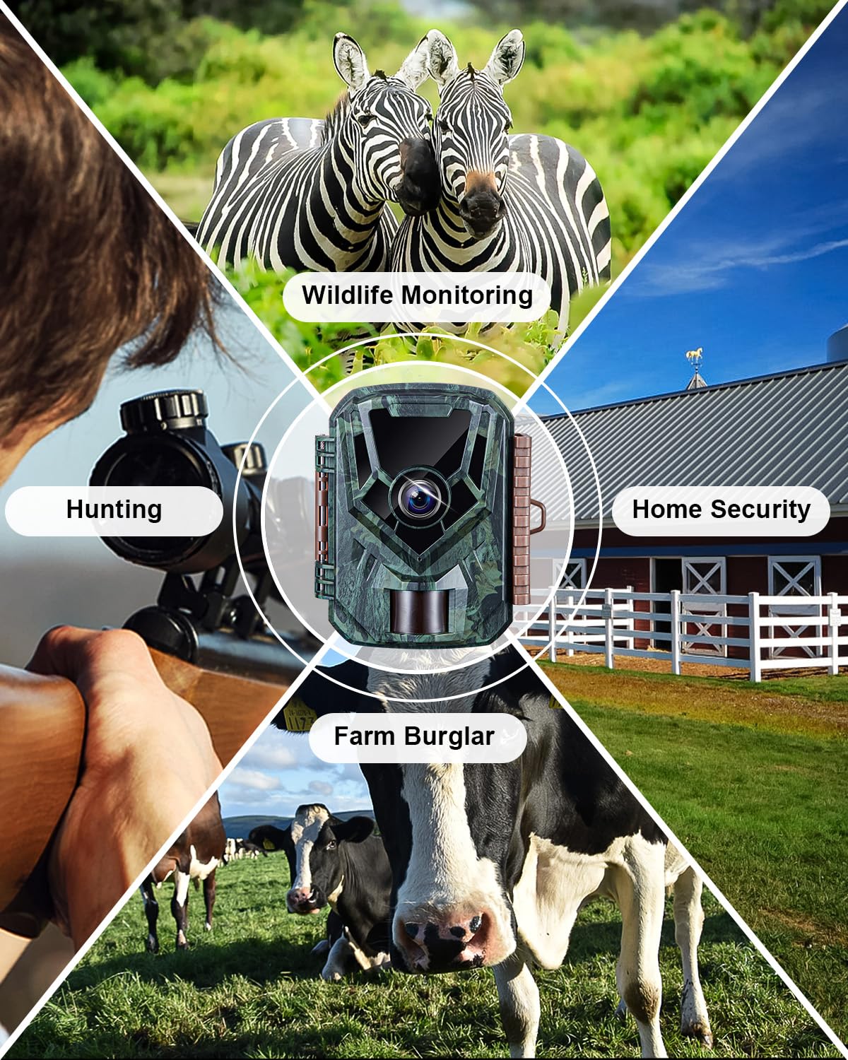 KJK 2 Pack Trail Cameras 36MP 2.7K, 8AA Batteries, Game Camera with Night Vision Motion ActivatedWaterproof lP66 0.1s Trigger Time w/ 130°Wide-Angle TrailCam for Wildlife Monitoring