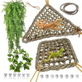 Triangular & Square Bearded Dragon Hammock Set with Reptile Vines – 5 PCS