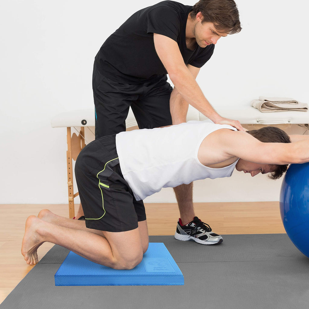 XL Foam Balance Pad | FREE Stretching Strap & BONUS eBook | Extra Large Balance Pads for Physical Therapy Rehab & Ankle Recovery, Lower Back/Knee Pain | X Large Wobble Board Cushion for Strength