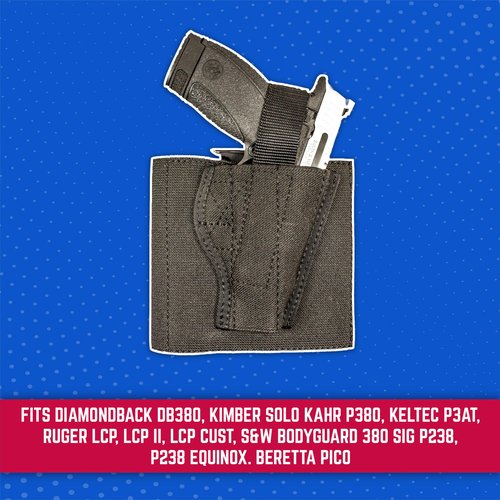 DeSantis Apache Ankle Rig- Concealed Ankle Holster, Fits Diamondback DB380, Beretta Pico, Kahr P380, S&W Bodyguard .380, SIG P238/Equinox, Ruger LCP/Custom, Taurus 738 TCP, S/A 911 - Right Hand, Black