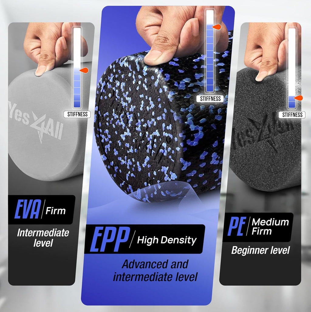 Yes4All High-Density EPP Foam Roller - Ideal for Yoga, Pilates & Stretching | Available in 12, 18, 24, 36 Inch