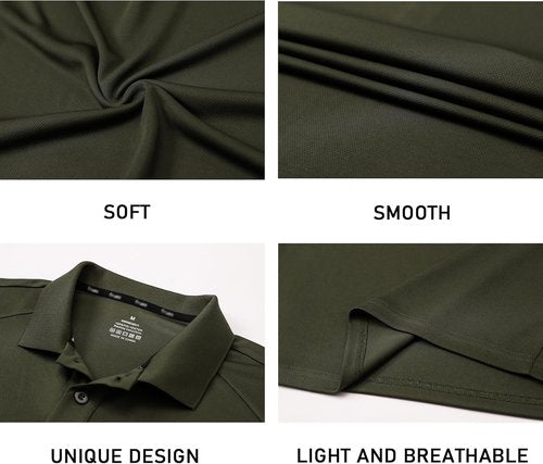 Gaiatiger Men's Moisture-Wicking Polo Shirt - Dry Fit Performance Athletic Golf Tee | Short Sleeve
