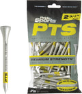 PrideSports PTS Titanium Strength Golf Tees - 75 Count, 2-3/4 Inch | 8% Thicker Shaft for Enhanced Durability