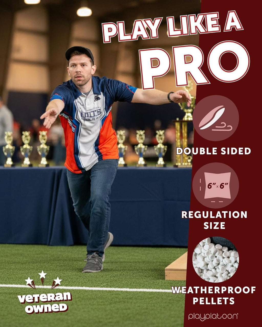 Play Platoon Pro Cornhole Bags - Dual-Sided Slick & Sticky Competition Set of 8 | Tournament Series