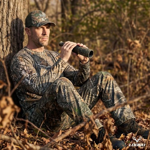 LOOGU Men's Camo Hunting Shirt - Lightweight Long Sleeve Camouflage Shirt for Fishing & Hiking