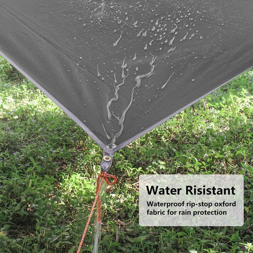 Unigear Hammock Rain Fly, 16.5/14.4/13.1/9.8ft Camping Tarp, UV Protection & Waterproof & Lightweight for Camping, Backpacking and Outdoor Adventure (Gray, 9.8 * 9.8ft)