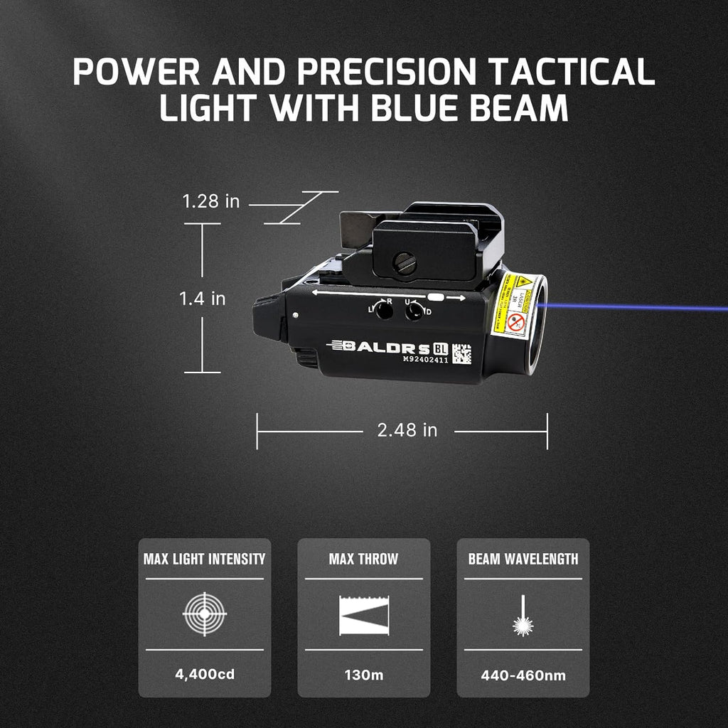OLIGHT Baldr S Tactical Flashlight - 800 Lumens Blue Beam & White LED Combo | Compact Rail Mounted Light (Desert Tan)