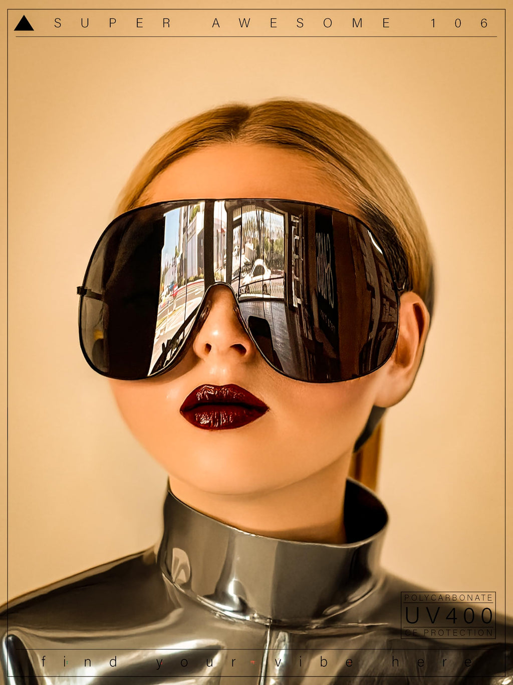 SA106 XXL Oversized Metal Rim Curved Monolens Shield Racer Sunglasses Gold - Brown
