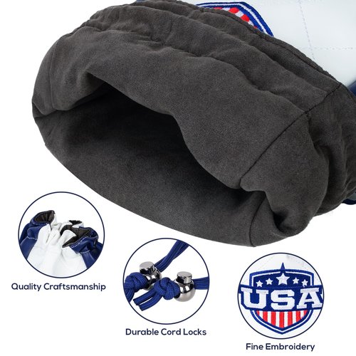 CRAFTSMAN GOLF USA Shield Leather Golf Valuables Pouch Bag Drawstring Closure Diamond Pattern