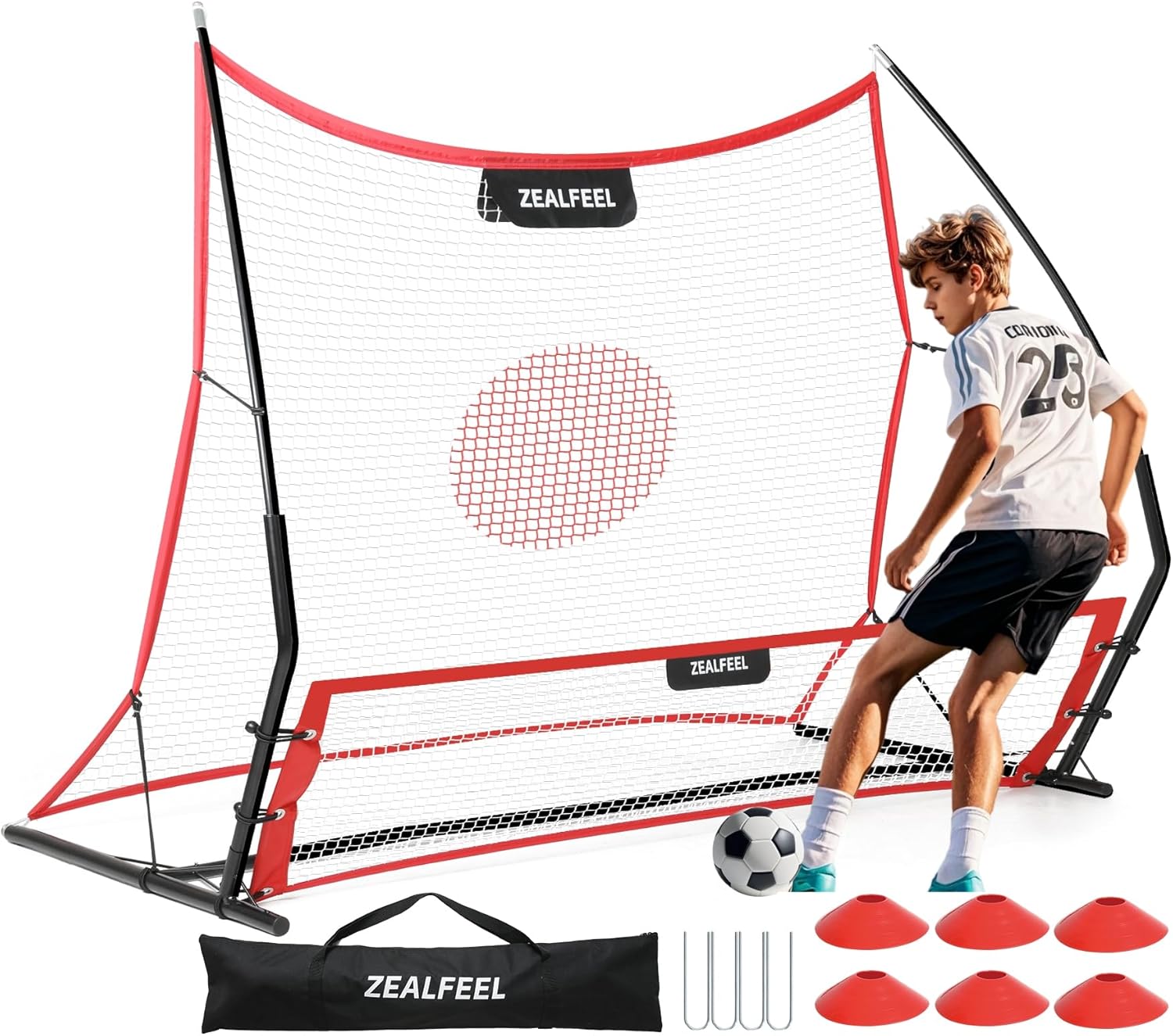 Skiennix Soccer Rebounder - 2-in-1 Bounce Back Net for Team Training | Large 6'x4.7' & Small 6'x16' Sizes