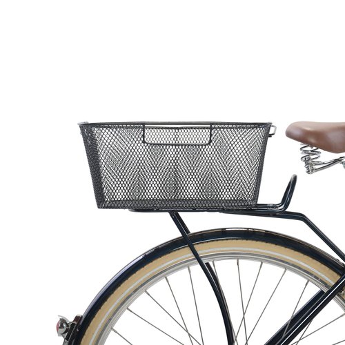 M-Wave Wide Wire Bicycle Basket , Black, 40x30x18/15 cm