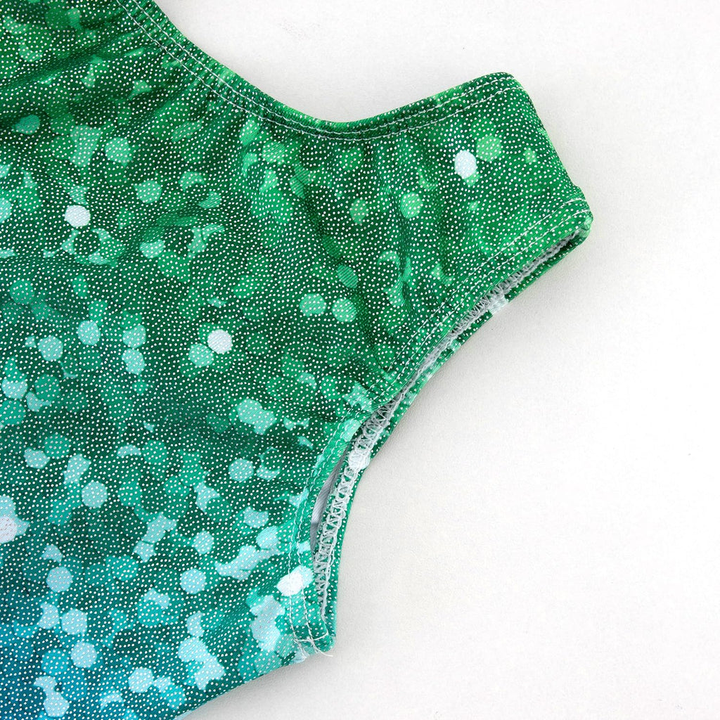 HOZIY Gymnastics Leotards for Girls Biketard Unitard Sparkly Glitter Clothes Tumbling Dance Outfits 4t Activewear Sparkle Blue Green Glitter