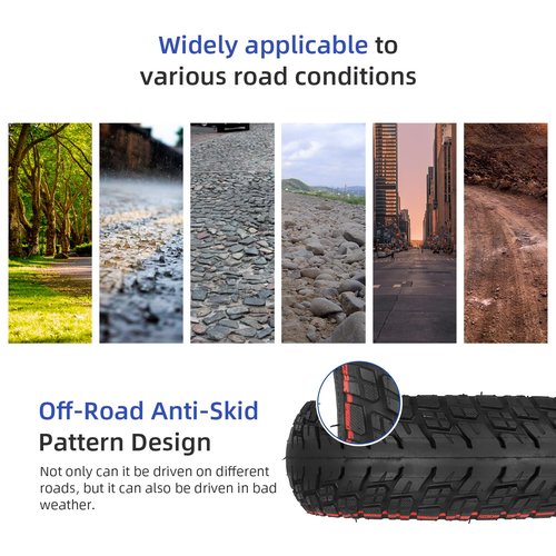 ulip 9.5x2.5 Tubeless Tire with Built-in Live Glue Repairable for Niu KQI3 Electric Scooter 9 inch tubeless tire with vavle Scooter Accessories 2PCS