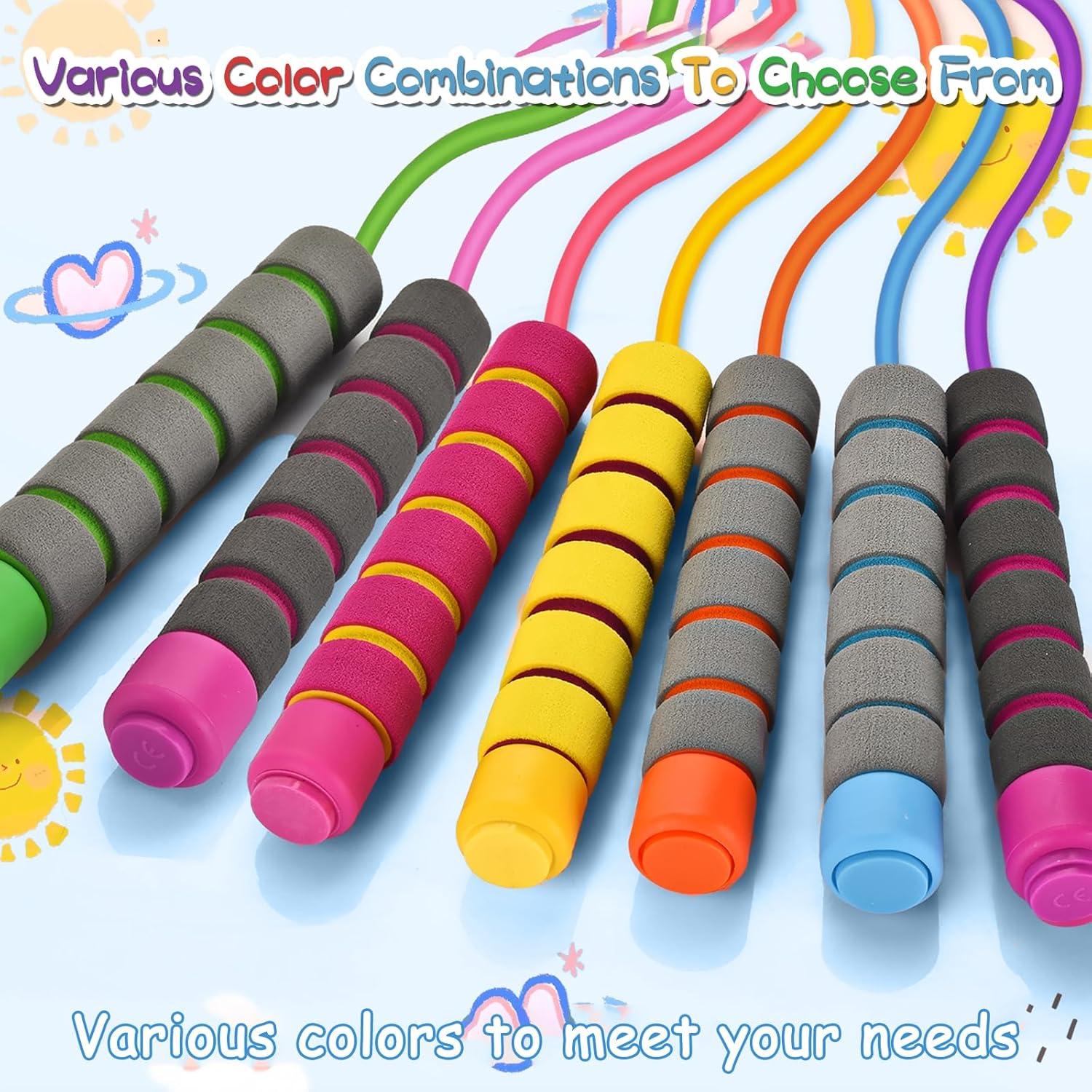 Skiennix Adjustable Jump Rope for Kids | Soft Foam Handles for Comfort | Perfect for Outdoor Fitness