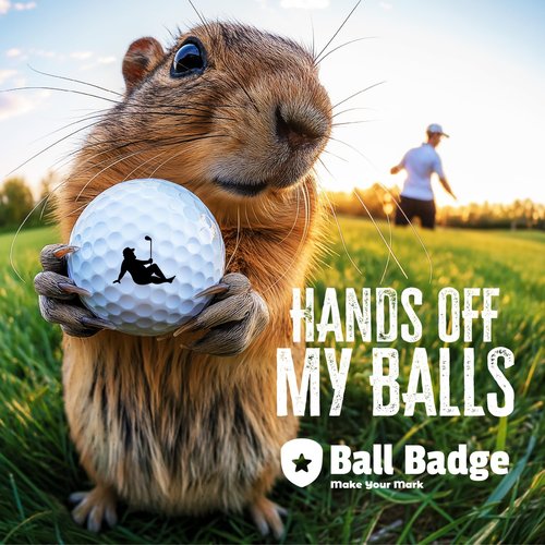 HODL 21 Ball Badge - Golf Ball Stamp Golf Ball Marker, Reusable Golf Ball Marking Tool to Identify Golf Balls (Mudflap Golfer Guy)